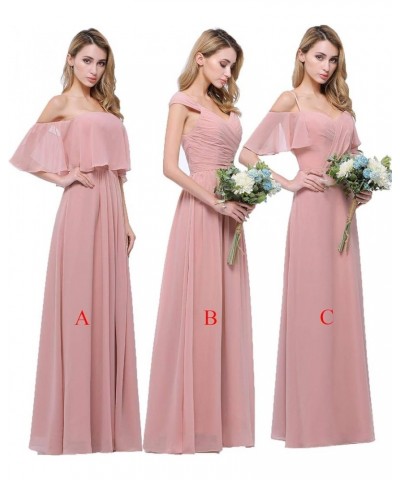 Chiffon Bridesmaid Dresses Long for Women Girls to Wedding Party Gown Turquoise B $33.00 Dresses