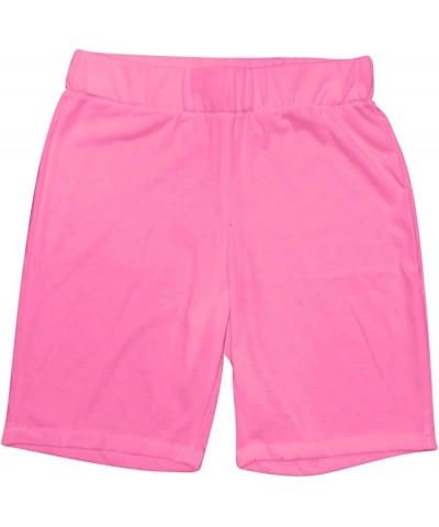 2 Piece Outfits for Women Fashion Solid Color Short Sleeves Shorts Home Loose Sport Casual Set 1-pink $10.75 Sleep & Lounge