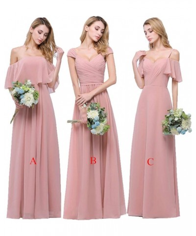 Chiffon Bridesmaid Dresses Long for Women Girls to Wedding Party Gown Turquoise B $33.00 Dresses