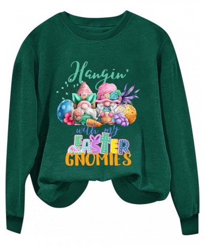 Easter Sweatshirts for Women Cute Funny Easter Shirts Rabbit Graphic Crewneck Sweatshirts Loose Workout Tops Trendy A04 Green...