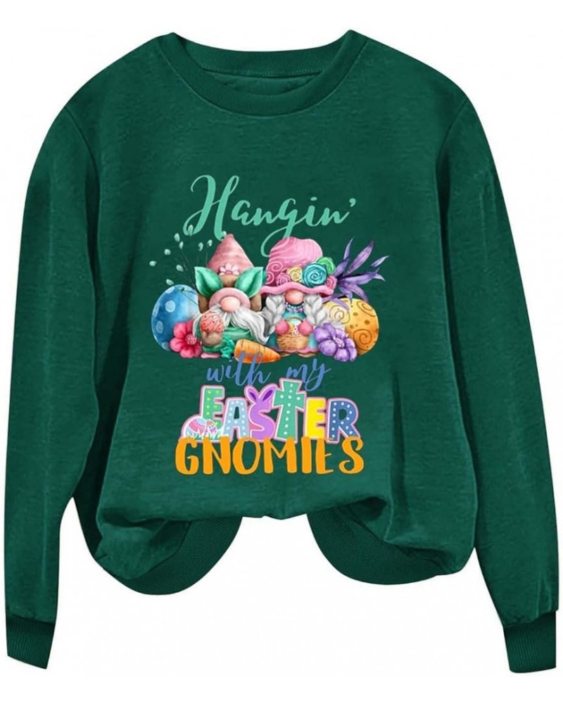 Easter Sweatshirts for Women Cute Funny Easter Shirts Rabbit Graphic Crewneck Sweatshirts Loose Workout Tops Trendy A04 Green...