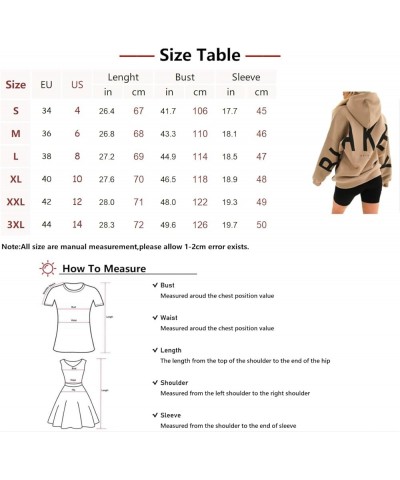 Womens Trendy Pullover Sweatshirt Women Winter Casual Letter Print Hoodies Plus Size Long Sleeve Pullover Sweatshirt A-khaki3...