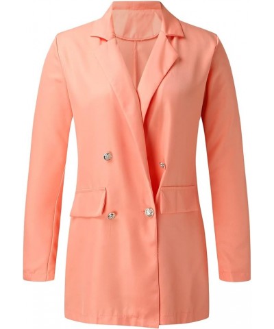 Ladies Long Sleeve Solid Lapel Jacket Ladies Business Suit Cardigan Jacket Womens Sweater Coat Plus Size Pink $11.31 Blazers