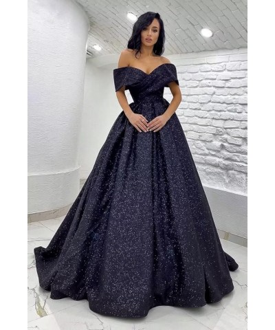 Women's Off Shoulder Sparkly Prom Dresses Long Ball Gowns Sweetheart Princess Formal Evening Gowns Grape $41.17 Dresses