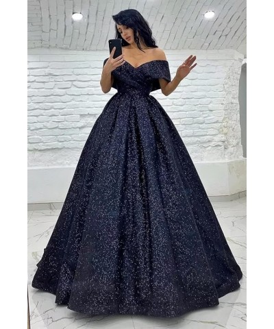 Women's Off Shoulder Sparkly Prom Dresses Long Ball Gowns Sweetheart Princess Formal Evening Gowns Grape $41.17 Dresses