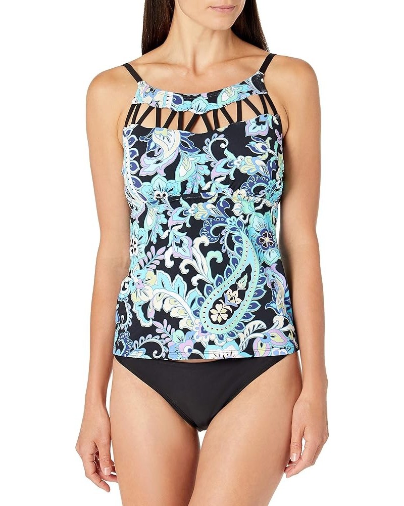 High Neck Tankini Swimsuit Top Multi//Havana Paisley $23.58 Swimsuits