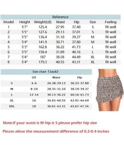 Women's Swim Skirt Solid Ruched Swimsuits Side Slit Pull Tie Bikini Bottom A90-9greenleaves $13.02 Swimsuits