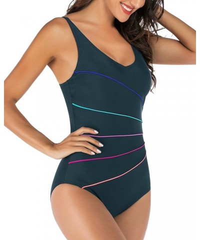 Women's One Piece Swimsuits XXL Atlantic Deep $17.48 Swimsuits