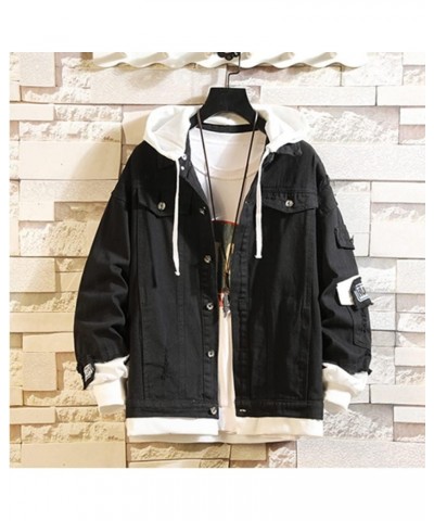 Anime Tsukino cosplay black denim jacket Fake two Hooded sweatshirt women girls casual Trucker Jacket Coat Black--2 $24.77 Ja...