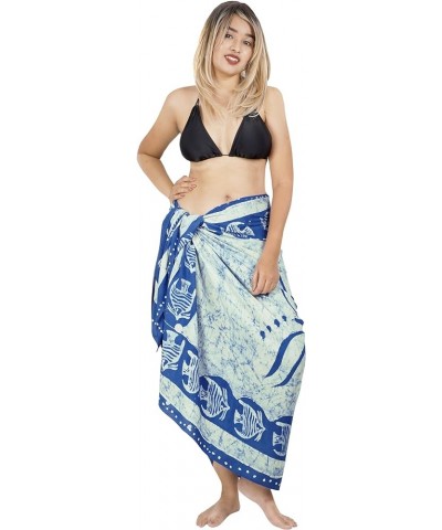 Women's Summer Wrap Dashiki Batik Sarong Swimwear Pareo Beach Dress Vacation Long Bikini Swimsuit Cover Up for Women Cobalt, ...