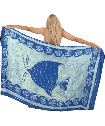 Women's Summer Wrap Dashiki Batik Sarong Swimwear Pareo Beach Dress Vacation Long Bikini Swimsuit Cover Up for Women Cobalt, ...