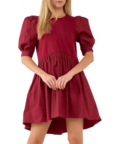 Women's Women Woven Dress Burgundy $45.60 Dresses