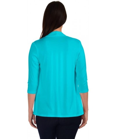 DFF Shop Women's Assymetrical Boyfriend Open 3/4 Sleeve Cardigan (Size: S- 5X) Mint $14.40 Sweaters