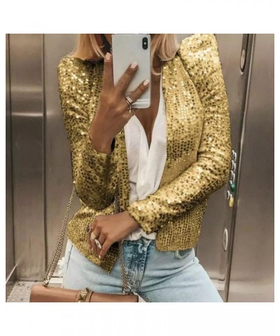 Women's Cardigan Long Sleeve Full Sequins Open Front Jacket Womens Shiny Party Tops Cardigan XX-Large Black $10.79 Sweaters