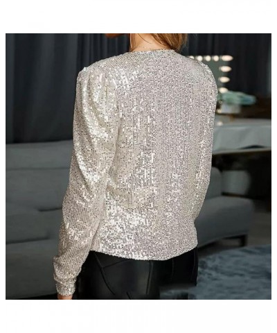 Women's Cardigan Long Sleeve Full Sequins Open Front Jacket Womens Shiny Party Tops Cardigan XX-Large Black $10.79 Sweaters