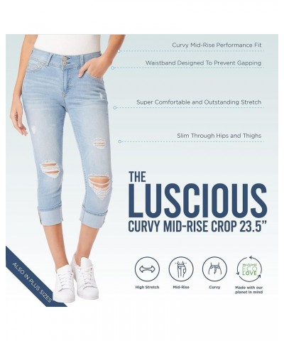 Women's Luscious Curvy 23.5'' Crop Mid-Rise Insta Stretch Juniors (Standard and Plus) Cina $15.54 Jeans