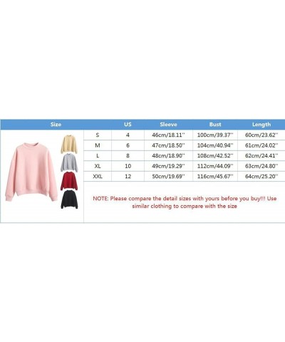 Women's Casual Solid Daily Sweatshirts O Neck Long Sleeve Pullover Fall Spring Cotton Fleece Lightweight Blouses Tops Red $8....