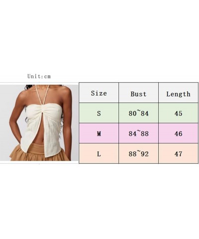 Women Y2k Open Front Tube Tops Off Shoulder Stretchy Crop Top Sleeveless Open Back Tube Top Casual Fashion Outfit T-brownish ...