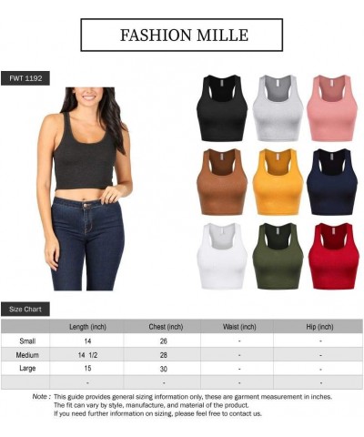 Women's Scoop Neck Workout and Training Basic Sleeveless Racerback Crop Sports Active Camis Tanks Top Wine $9.69 Tanks