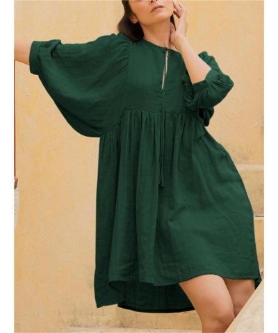 Women 2023 Summer Boho Mini Dress V Neck Puff Sleeve Floral Loose Flowy Swing Sundress Beachwear 1-green $13.76 Dresses