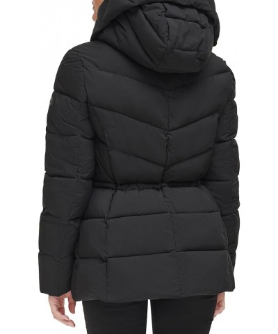 Women's Hooded Puffer Coat Jet Black $33.40 Jackets