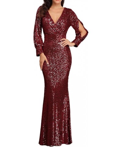 Women Semi Formal Dresses Fall Women's Jumpsuit V Neck Wedding Party Wide Leg Regular Fit Long Sleeve Dress Rompers Summer-re...