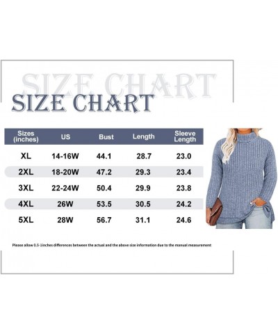 Plus Size V Neck Tops for Women Long Sleeve Lightweight Knitwear Winter Solid Color Loose Casual Sweater Shirt A2-blue $15.11...