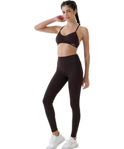 Power Workout Leggings for Women Tummy Control Squat Proof Ribbed Thick Seamless Scrunch Active Pants Power Chocolate Torte $...