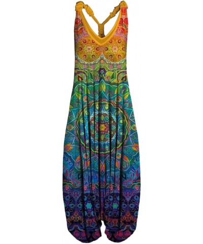 Boho Sleeveless Harem Jumpsuit Overalls African Romper Palazzo Pants Plus Size Long Bib Pants 1 $25.64 Overalls