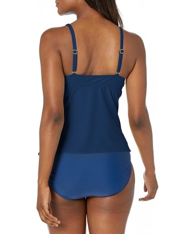 Women's Twist Front Underwire Tankini Swimsuit Navy $10.25 Swimsuits