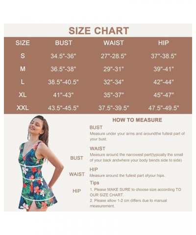 One Piece Swimdress Swimsuits for Women Tummy Control Tie Knot Swim Skirt V Neck Bathing Suit Flower $22.79 Swimsuits