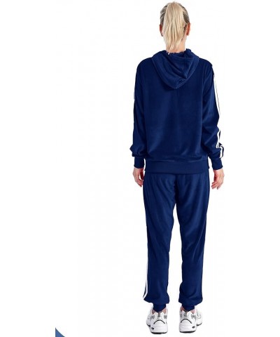 2 PCS Outfits Women's Fleece Sherpa Lined Sweatsuits Long Sleeve Hoodie and Sweat Pants Winter Warm Tracksuit Set 201navy $26...