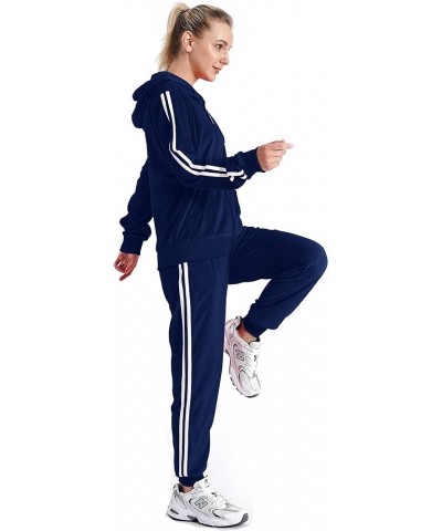 2 PCS Outfits Women's Fleece Sherpa Lined Sweatsuits Long Sleeve Hoodie and Sweat Pants Winter Warm Tracksuit Set 201navy $26...