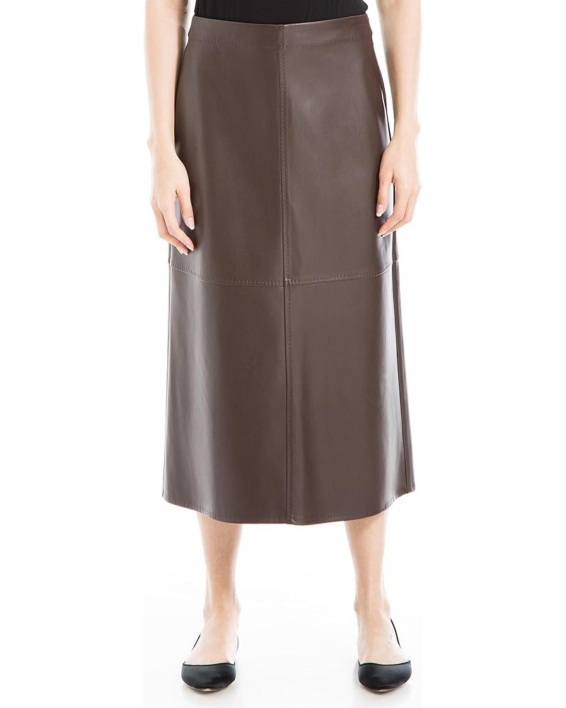 Women's Faux Leather A-line Midi Skirt Fudge $24.53 Skirts