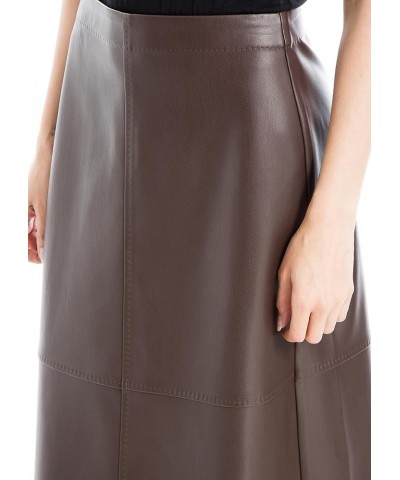 Women's Faux Leather A-line Midi Skirt Fudge $24.53 Skirts