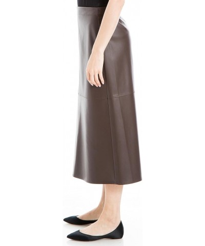 Women's Faux Leather A-line Midi Skirt Fudge $24.53 Skirts