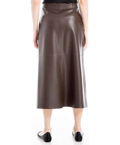 Women's Faux Leather A-line Midi Skirt Fudge $24.53 Skirts