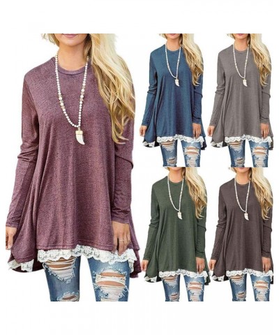 Tops for Women Long Sleeve,Women's Fall Loose Oversized O-Neck T-Shirt Sleepwear Zipper Tunic Tops Blouse Shirt Dresses Z2-gr...