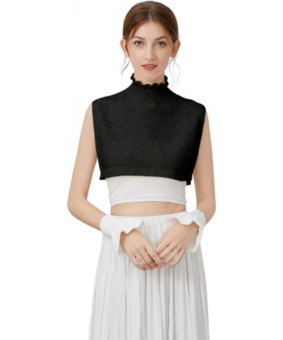 Womens Detachable Dickey Collars Half-Shirt Fake False Collar with Adjustable Straps Floralknitblack $14.40 Blouses