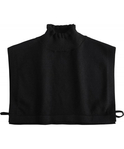 Womens Detachable Dickey Collars Half-Shirt Fake False Collar with Adjustable Straps Floralknitblack $14.40 Blouses