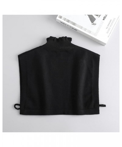 Womens Detachable Dickey Collars Half-Shirt Fake False Collar with Adjustable Straps Floralknitblack $14.40 Blouses