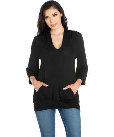 Trendy Oversized Fashion Hoodie Top Black $18.92 Hoodies & Sweatshirts