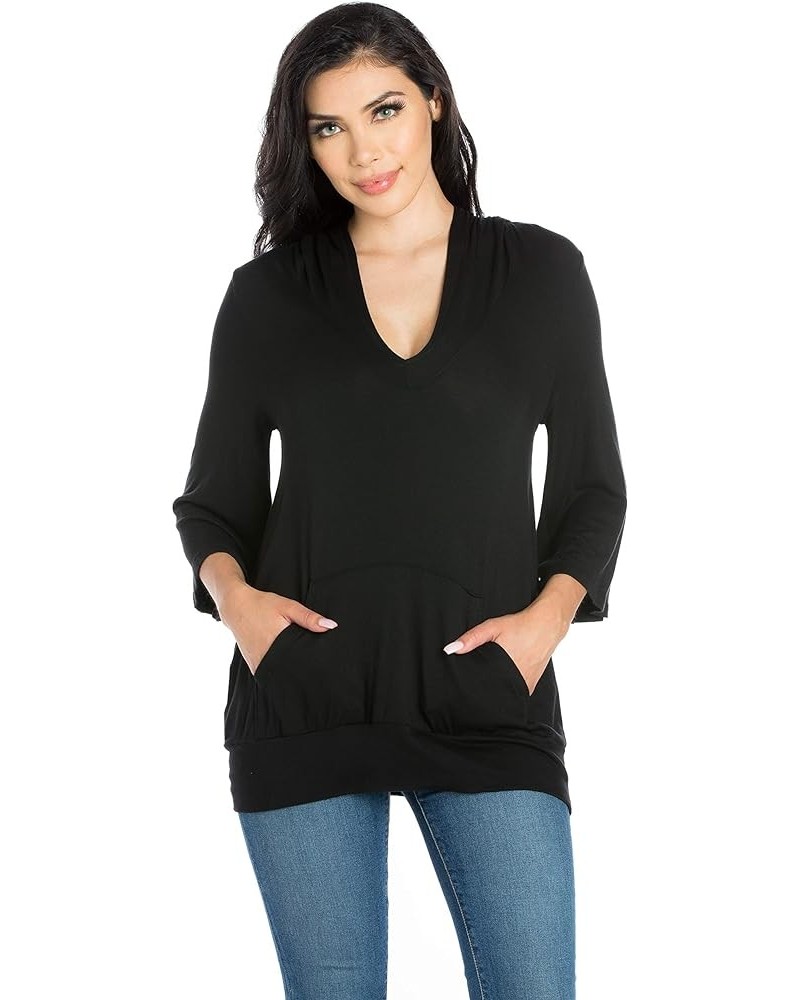 Trendy Oversized Fashion Hoodie Top Black $18.92 Hoodies & Sweatshirts