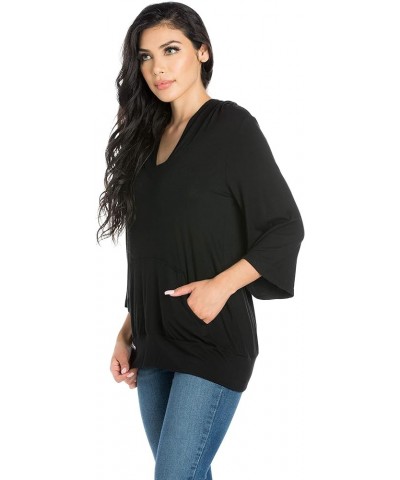 Trendy Oversized Fashion Hoodie Top Black $18.92 Hoodies & Sweatshirts