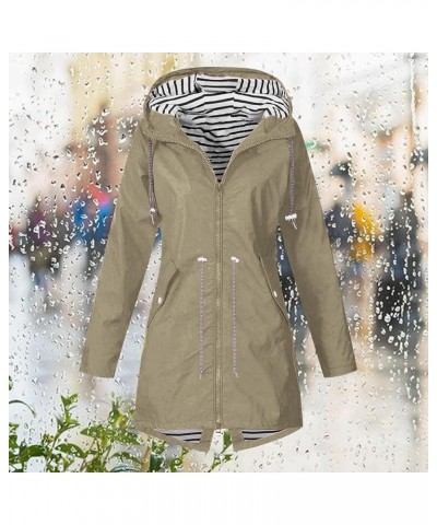 Rain Jacket for Women Waterproof with Hood Plus Size Casual Windbreaker Jacket Outdoor Lightweight Full Zip Jacket A04-gray $...