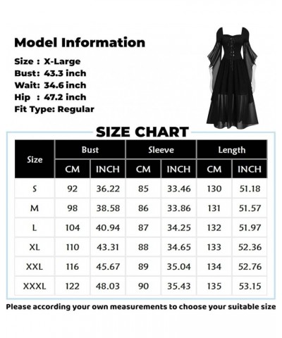 Women Casual Cold Shoulder Dress Solid Color Lace Butterfly Sleeve Halloween Retro Cocktail Party Gothic Prom Dress 03-wine $...