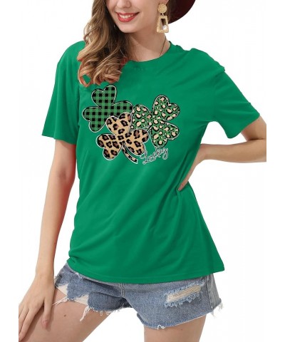 St. Patrick's Day Shirts for Women Shamrock T Shirt St. Paddys Day Lucky Green Clover Short Sleeve Tops Green4 $12.75 T-Shirts