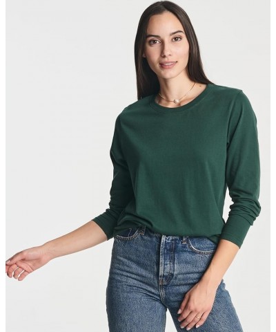 4 Pack: Women's Cotton Classic-Fit Long-Sleeve Crewneck T-Shirt (Available in Plus Size) plus-size Set 4 $18.24 T-Shirts