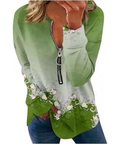 Fall Sweatshirts For Women Round Neck Tops Cotton Shirts Casual Fashion Shirt Tops Women's Casual Long Sleeve Tops 3-green $1...