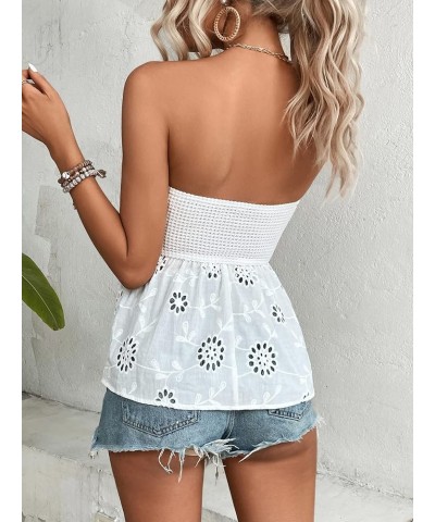 Women's Tie Front Frill Trim Peplum Bandeau Strapless Shirred Tube Tops Plain White $11.50 Tanks